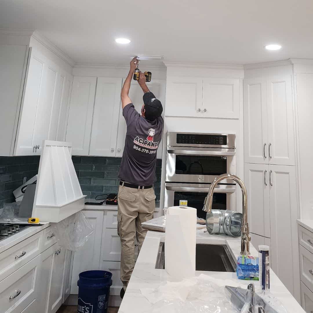 AC Panda in Jacksonville Florida installing custom kitchen lights